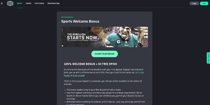LuckyRebel international sportsbook